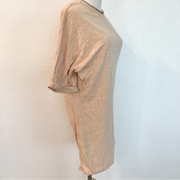 FREE PEOPLE Peach Shawna Short Sleeves Tee T-Shirt Tunic Dress - Picture 3 of 11